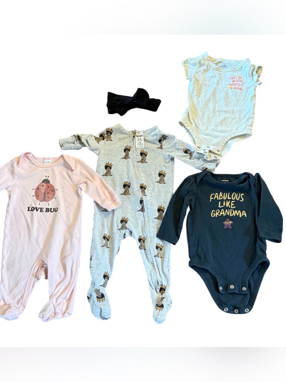 Unique Notorious Big  onsie ,Love Bug , Carters, Best Buds w Dad, grandmas